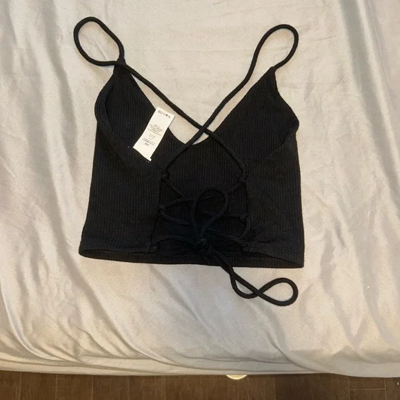 Garage Black Ribbed Tank Top - Picture 2 of 2